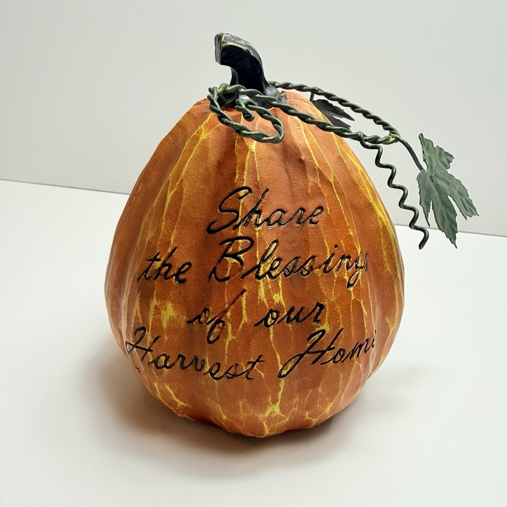 Vintage Thanksgiving Tabletop Pumpkin Decor Harvest Home Blessing Sign Autumn